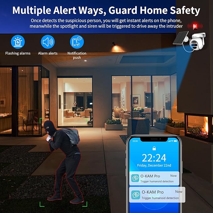 VSTARCAM Solar Security Camera Wireless Outdoor, 3MP Battery Powered WiFi Cameras Outside with Color Night Vision, Pan/Tilt, PIR Human Detection, 2-Way Audio, IP66, Local/Cloud Storage