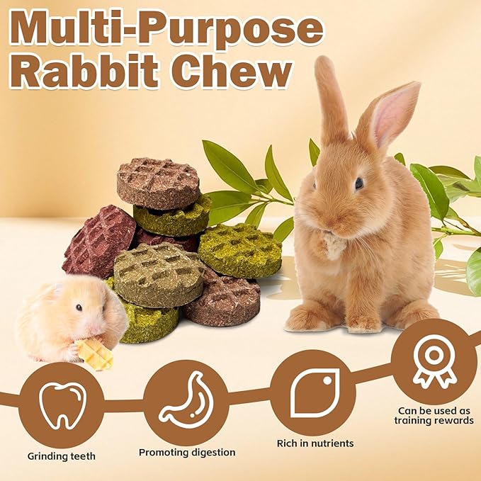 PINVNBY 10PCS Bunny Chew Toys Small Animal Molar Snacks for Teeth Rabbit Treats for Hamster, Chinchilla, Guinea Pig, Squirrels, Gerbils and Small Animals