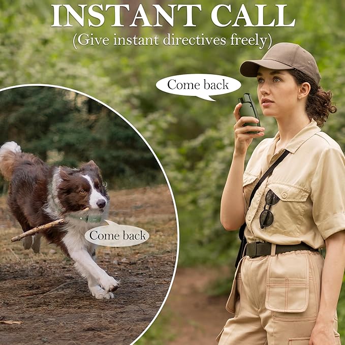 Dog Shock Collar for 2 Dogs, 4500FT Dog Training Collar Rechargeable Electric Collar with Recording & Calling & Vibration & Shock for All Breeds (Green)