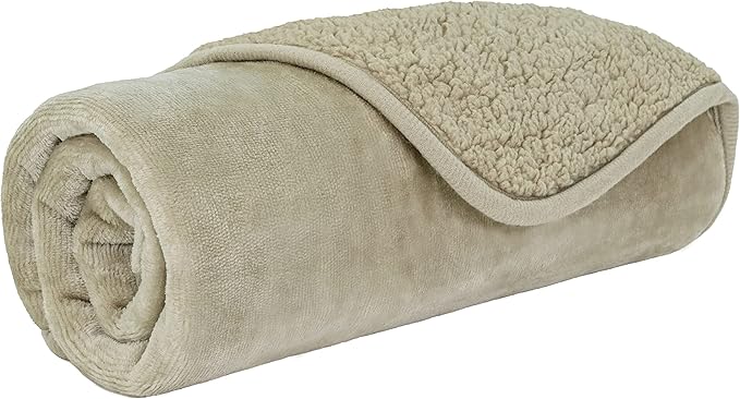 PetAmi Waterproof Dog Blanket for Small Medium Dogs, Pee Proof Pet Blanket for Couch Bed, Reversible Water Proof Blanket for Puppy Indoor Cat, Soft Dog Fleece Blankets Washable, 24x32 Taupe