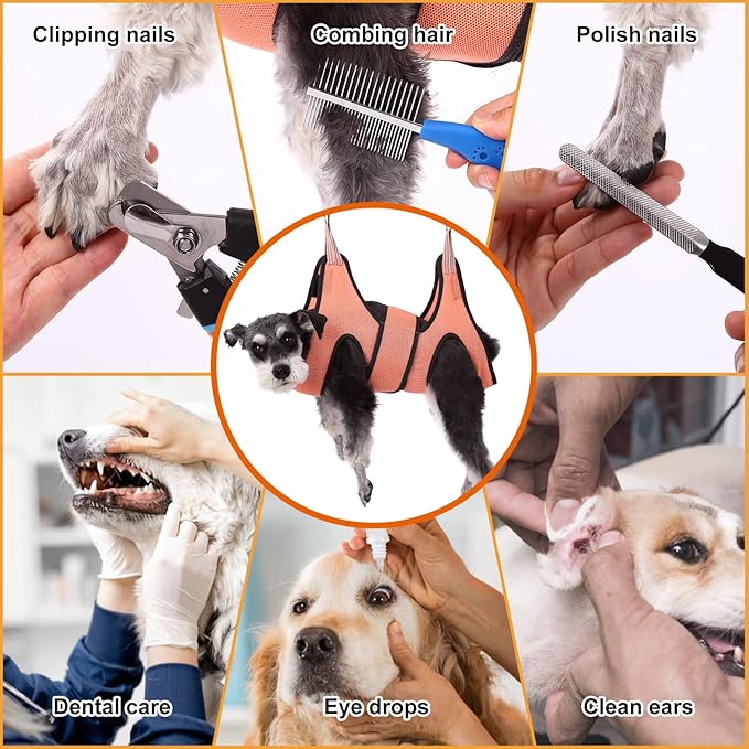 Dog Grooming Hammock,XXS Pet Grooming Harness for Extra Small Dogs,Hanging Harness for Nail Trimming,Dog Nail Hammock,Grooming Sling Holder with Wide Strap on Pet Restraint Bag