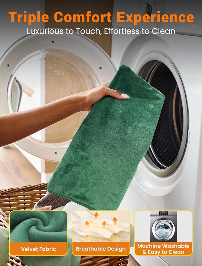 PETNF Outdoor Pet Heating Pad for Cats & Dogs, 100.4-107.6°F Auto Temp Control, Waterproof Fireproof, for Cat House/Dog Kennel/Terrace, Fits Domestic & Stray Pets (Green 15.7"X19.7")