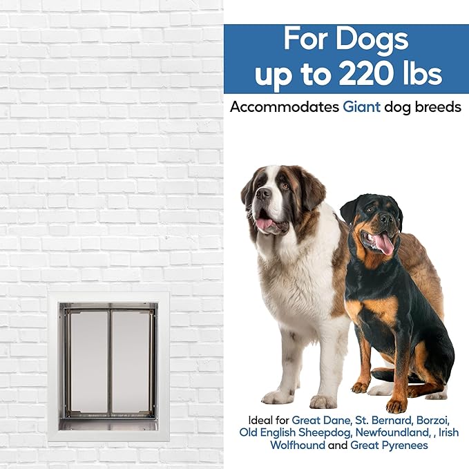 Plexidor Performance Pet Doors for Cats and Dogs - Wall Mount Pet Door with Lock and Key - Energy Efficient - White