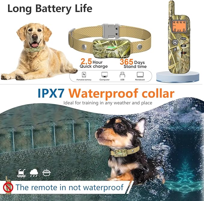 Wireless Dog Fence System for 2 Dogs Electric Fences for Dogs Training Collar with Remote Shock Collar for Dogs Ultrasonic Trainer Portable Outdoor Safe Pet Containment System with 2 Collars