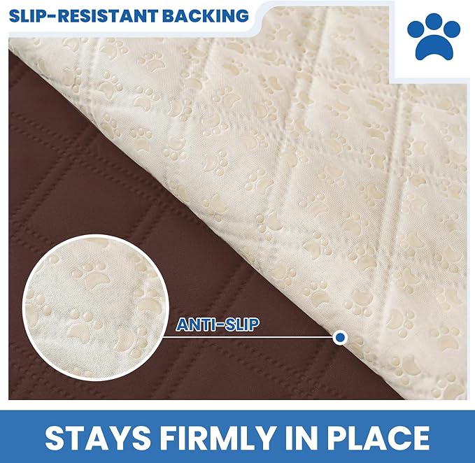 Waterproof Dog Bed Cover Pet Blanket, Soft Couch Cover for Dogs Washable, Non-Slip Dog Blanket Protect Furniture Couch Sofa Car for Puppy Large Dogs Cat (52x82 Inch, Coffee)