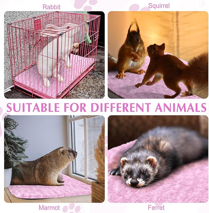4 Pack Self Warming Cat Pads Self Heating Cat Mat Washable Homeless Dogs Thermal Pads Kennel Pad Reflects Body Heat Warm Crate Bed Mat for Indoor Outdoor Pet(Pink,16 x 20 Inch)