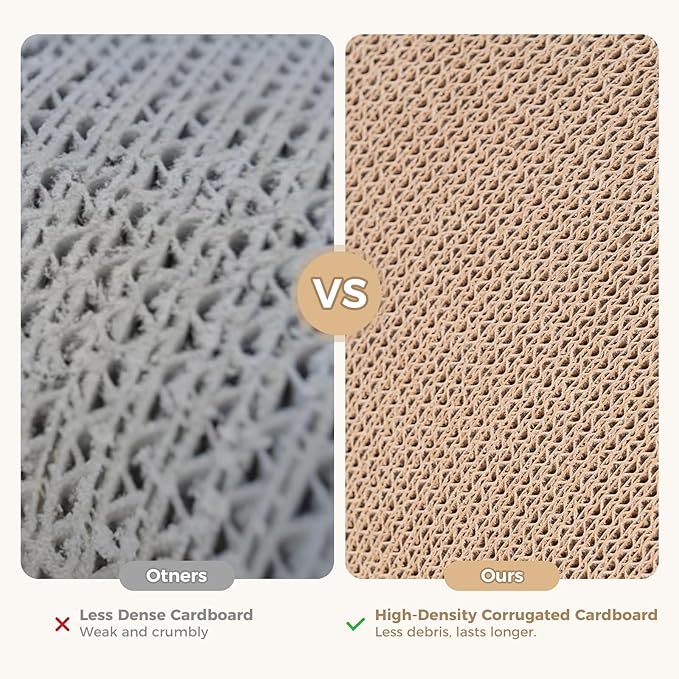 Avont Cardboard Cat Scratcher House, Kitten Scratching Tunnel Board, Modern Scratch Pad for Indoor Cats, Durable Corrugated Cardboard Scratcher for Kitty