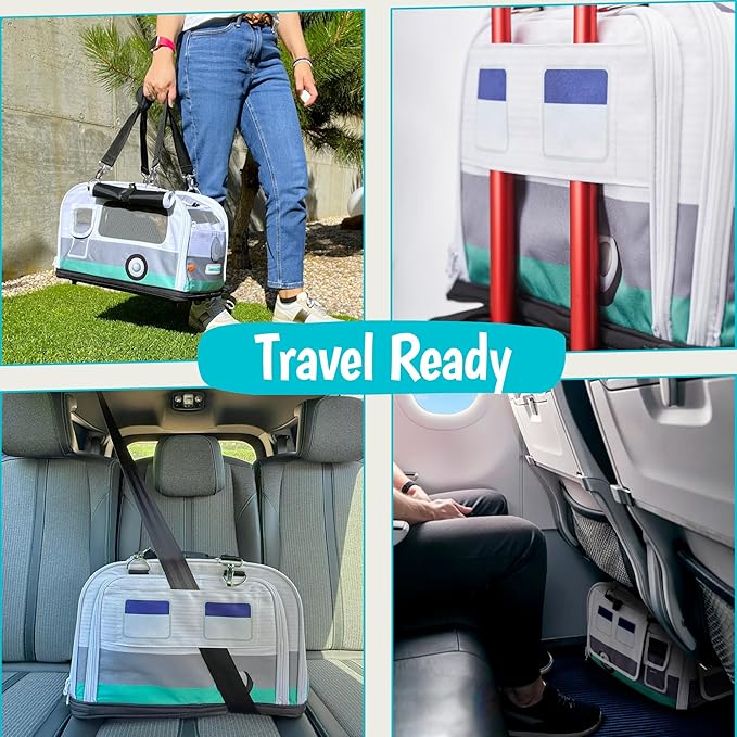 Premium Soft-Sided 2-in-1 Kittyrama Cat Carrier & Home Hideaway – Vet-Recommended Calming Den, Dual-Use Lounge & Travel Carrier with SBS Zippers, Airline-Approved Under-Seat Fit