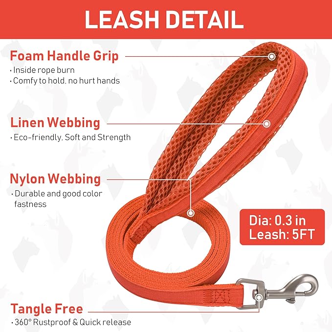 GAMUDA Small Pet Harness Collar and Leash Set, Step in No Chock No Pull Linen Fabric Soft Mesh Dog Vest Harnesses Reflective for Dogs Puppy Cats Kitten Rabbit (Orange, XXS)