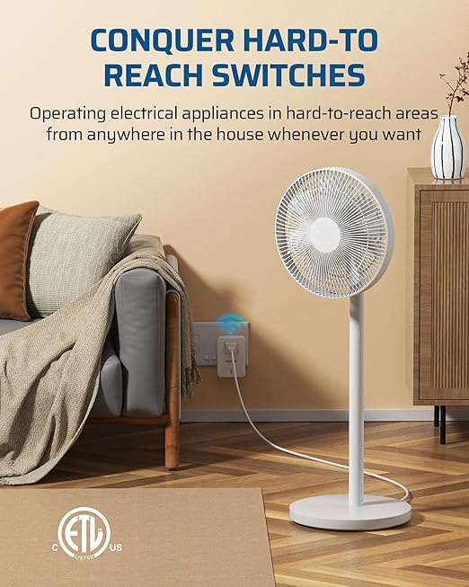 DEWENWILS Indoor Remote Control Outlet, Expandable Remote Light Switch Kit, Wireless On Off Power Switch for Christmas Light, 100ft RF Range, Compact Design, White