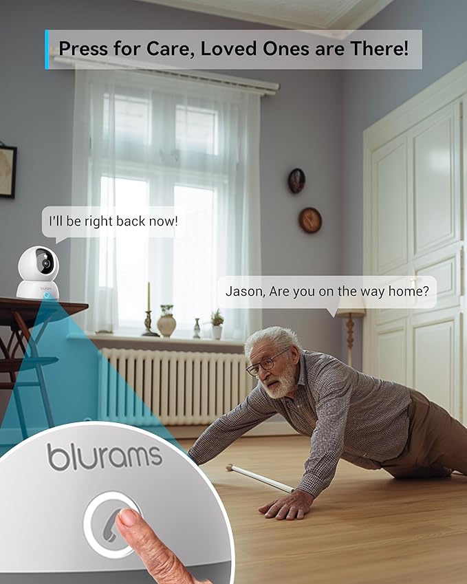 blurams Pet Camera,2K Security Camera Indoor,Dog Camera with Phone App,Home Camera for Baby with One-Touch Call,Color Night Vision,2-Way Audio,AI Motion Detection(2.4GHz ONLY) (A31C + 64GB SD Card)