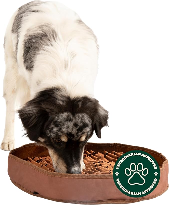 Reggie Stimulating Feeder Mat for Dogs | Slow Feeding Snuffle Mat to Reduce Speed Eating, Stress & Boredom | Dog Enrichment Toy for Mental Stimulation | Vet-Approved, Durable & Washable | Bark Brown