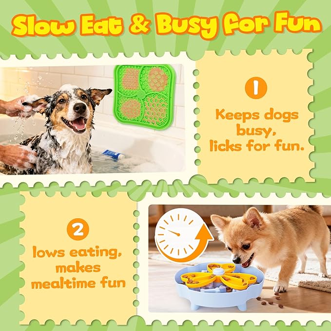 Curated Dog Puzzle Toys for Boredom and Mental Stimulation, 10-Pack Enrichment Toy Set with Slow Feeder Bowl, Lick Mat & Treat Ball to Keep Dogs Busy and Engaged