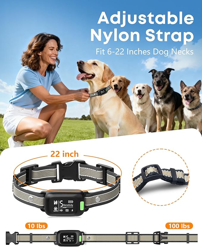 2-in-1 Dog Bark & Shock Collar – 4500FT Dog Training Collar with Remote, 3 Training Modes & LED Light, IPX8 Waterproof E Collars with Anti-Barking for Small Medium Large Dog (Titanium)