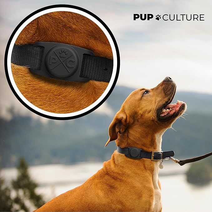 Pup Culture AirTag Dog Collar Holder, Extra-Durable, Lightweight, and Protective AirTag Case for Dog Collar
