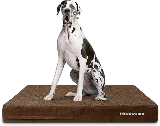 The Dog’s Bed Orthopedic Memory Foam Dog Bed, XXL Brown Plush, Pain Relief for Arthritis, Hip & Elbow Dysplasia, Post Surgery, Lameness, Supportive, Waterproof Washable Cover, Veterinary Approved