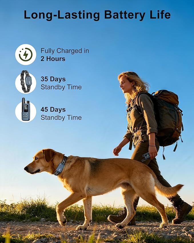 Jugbow Dog Shock Collar - 4200FT Dog Training Collar with Remote, IPX8 Waterproof Electric Dog Collar with 4 Training Modes, Security Lock, Rechargeable eCollar for 10-120lbs Dogs(DBU)