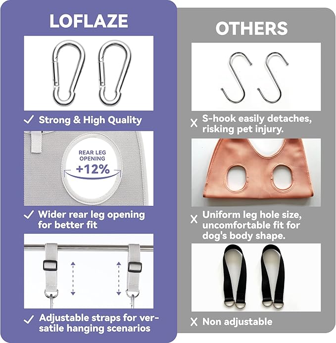 Dog Grooming Hammock Harness for Dogs & Cats with Pet Nail Clipper Trimmer - Cat Hanger Sling for Trimming Clipping Nails- Dog Hammock Restraint Bag for Small Medium Large pet （ Grey XL ）