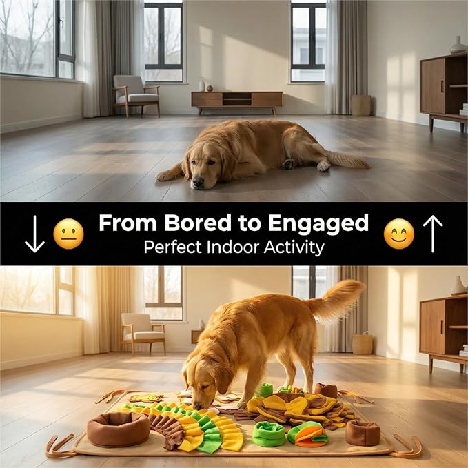 Sniffing Mat for Dogs,Pet Snuffle Mat,Nosework Feeding Mat Slow Feeder,Educational Food Storage Toys,Puppy Interactive Puzzle Food Mat,Food Storage Mat for Self-Entertainment,Easy to Clean, Durable