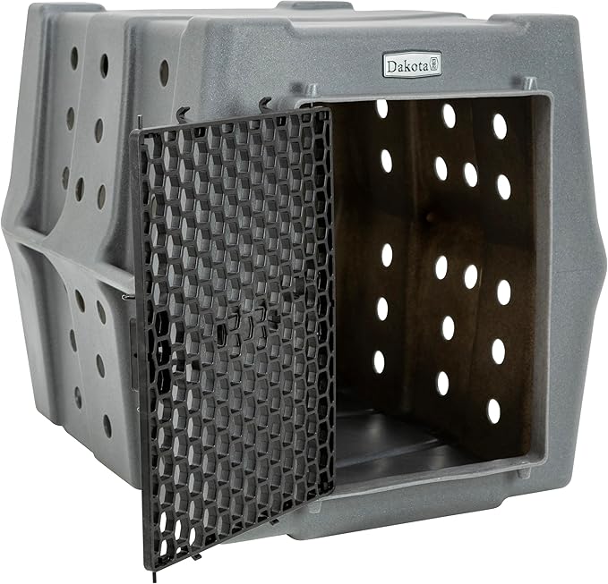Dakota 283 Canine Rough and Tough Economy Dog Crate w/Removable Two-Way Door - Heavy Duty Outdoor Kennel for Medium Breed Dogs (Dark Granite, Intermediate)