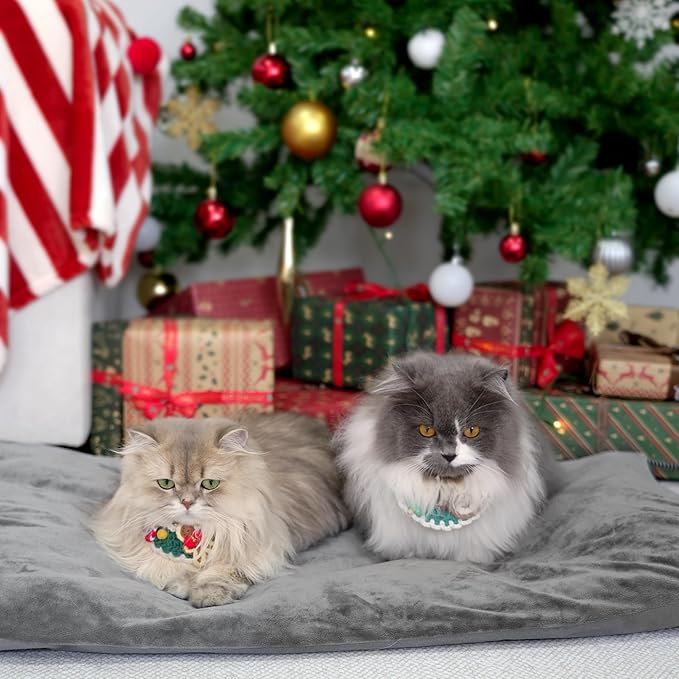 Outdoor Heated Dog Bed, Soft Pet Heating Pad with Steel-Wrapped Cord, Outside Pet Warmer for Feral Cats and Dogs, 35.4" x 23.6", 80 Watts