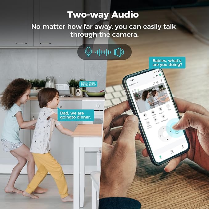Vicohome 2CB2 2K AI Tracking Security Camera for Home,5GHz Wi-Fi, Pet Indoor Camera, Baby Monitor,360° View Pan/Tilt Cam,Two Way Audio,Night Vision,Easy to Setup,Audible Alarm,180 Days Exchange Policy