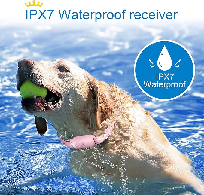 Bousnic Dog Shock Collar for 2 Dogs - (8-120lbs) Waterproof Rechargeable Electric Dog Training Collar with Remote for Small Medium Large Dogs with Beep Vibration Safe Shock Modes(Pink)