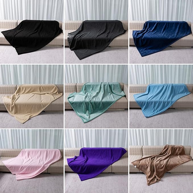 Waterproof Pet Blanket for Dogs Jacquard Fleece Blankets for Bed Cover Reversible Blue Fluffy Puppy Blankets Leakproof Sofa Couch Washable Cover Cat Doggie Blanket for Warm-Lake Blue,L