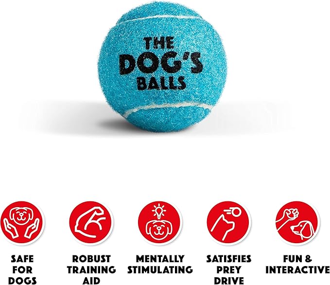 The Little Dog's Balls, Dog Tennis Balls, Blue 6-Pack, Strong Toy for Agility Training, Puppy Training, Play, Exercise & Fetch, 1.9 Inches Diameter