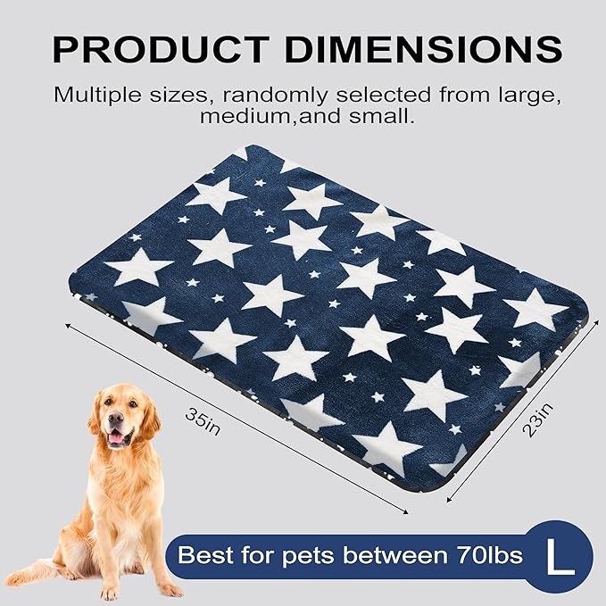 Washable Dog Bed Plush Orthopedic Outdoor Crate Mat with Non-Slip Bottom,Luxe Soft Kennel Pad for Pets, Cozy Cage Cushion & Pet Sleeping Mattress Large Sized,Medium,Small Dogs,36 x 24 inch,Blue