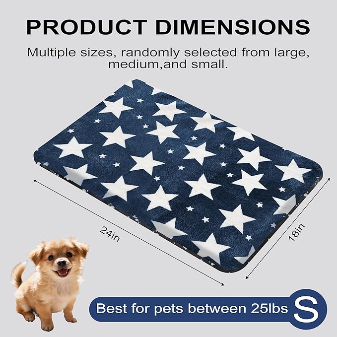 Washable Dog Bed Plush Orthopedic Outdoor Crate Mat with Non-Slip Bottom,Luxe Soft Kennel Pad for Pets, Cozy Cage Cushion & Pet Sleeping Mattress Large Sized,Medium,Small Dogs,24 x 18 inch,Blue
