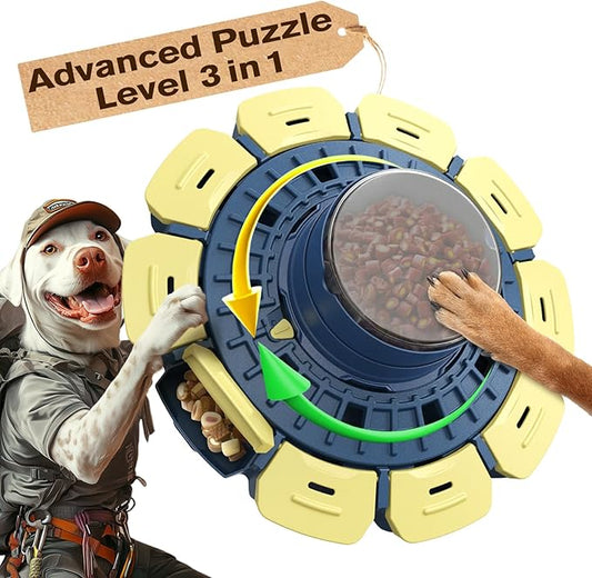 KADTC U.S Brand & Design Difficult Levels 3 IN 1 Extra-Large Size Expert Dog Puzzle Toy Treat Puzzles Food Feeder for Small/Medium/Large Smart Dogs Hard Mental Stimulation Toys Christmas New Year Gift