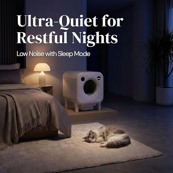 Automatic Litter Box 75L Extra Large Capacity for Multiple Cats - Self-Cleaning Litter Box with Camera, Intelligent Exhaust System, Safety Sensors and App Control for Your Smart Home