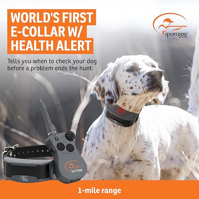 SportDOG FieldSentinel 1825 Remote Trainer with Bodyguard Health Alerts - Reliable Off-Leash Control - Adjustable Training Collar - Quick Charge Collar - 1-Mile Range - Black