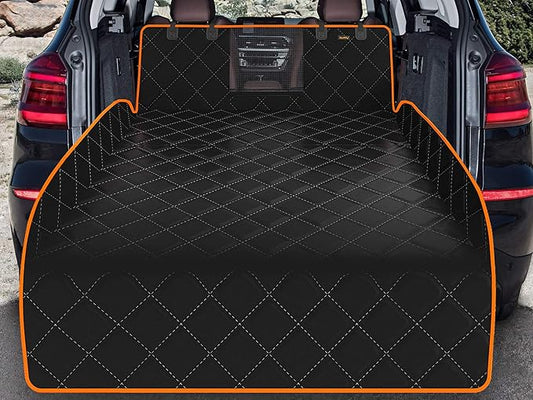 iBuddy SUV Cargo Liner for Dogs, Waterproof Dog Cargo Cover with Bumper Flap Protection Durable Toyota Rav4 Trunk Mat for Pets Keep Your Vehicle Trunk Clean Universal Fit SUV Car Seat Cover