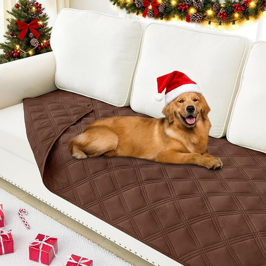 Smiry Waterproof Dog Bed Cover Blanket 30x70, Soft Reversible Pet Blanket, Washable Leakproof Cats Dogs Couch Cover for Sofa, Couch, Furniture, Lattice, Brown/Brown