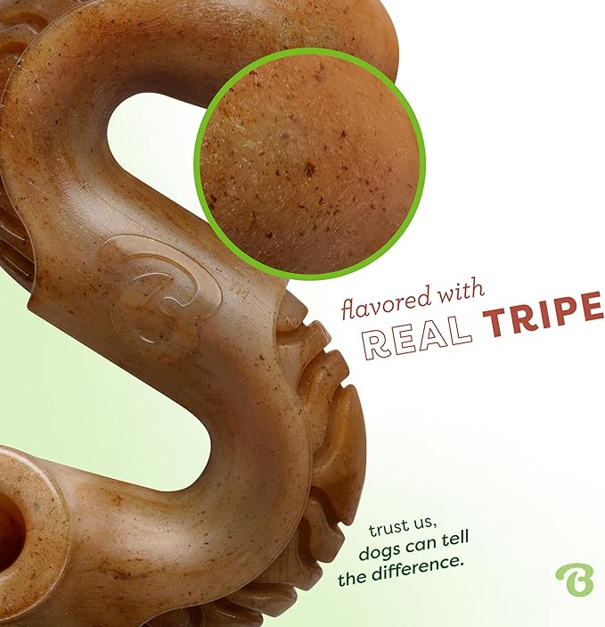 Benebone Tripe Bone Durable Dog Chew Toy for Aggressive Chewers, Real Tripe, Made in USA, Giant