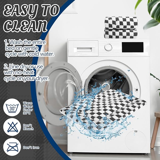 VitalCozy 2 Pack Self Warming Cat Mat Self Heating Pad Bed Reversible Machine Washable Reflects Body Heat Warm Thermal Pet Pad Crate Blanket for Feral and Indoor Cat (Dark Grey,21" X 14",Plaid)