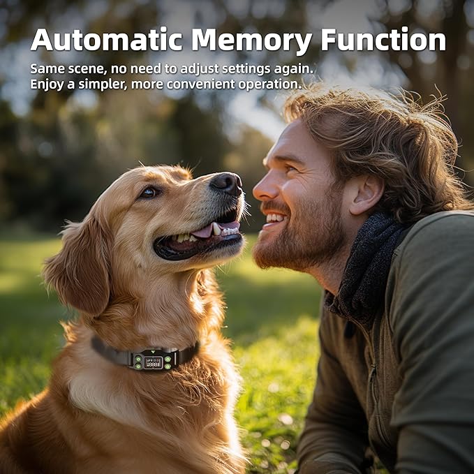 Invisible Dog Fence GPS Dog Wireless Fence – No Transmitter, No App, Works in -20℃ and +60℃,IPX7 Waterproof Rechargeable Collar, Adjustable Radius 75–2995 ft, for Medium/Large Dogs