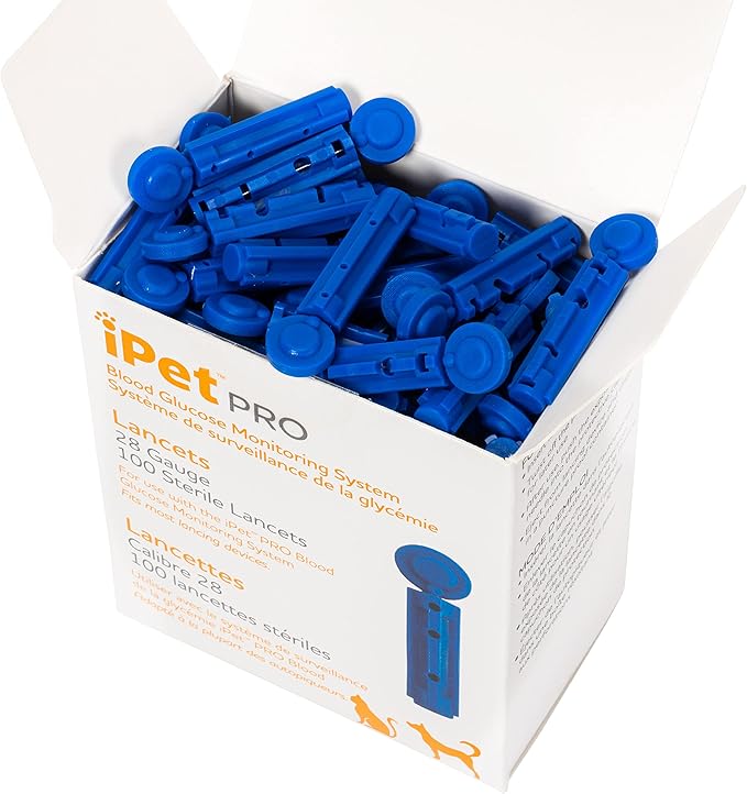UltiCare VetRx iPet PRO Blood Glucose Monitoring System (28 Gauge 100 ct. Lancets)