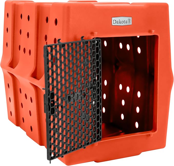 Dakota 283 Canine Rough and Tough Economy Dog Crate w/ Removable Two-Way Door - Heavy Duty Outdoor Kennel for XL Breed Dogs (Orange, Extra Large)