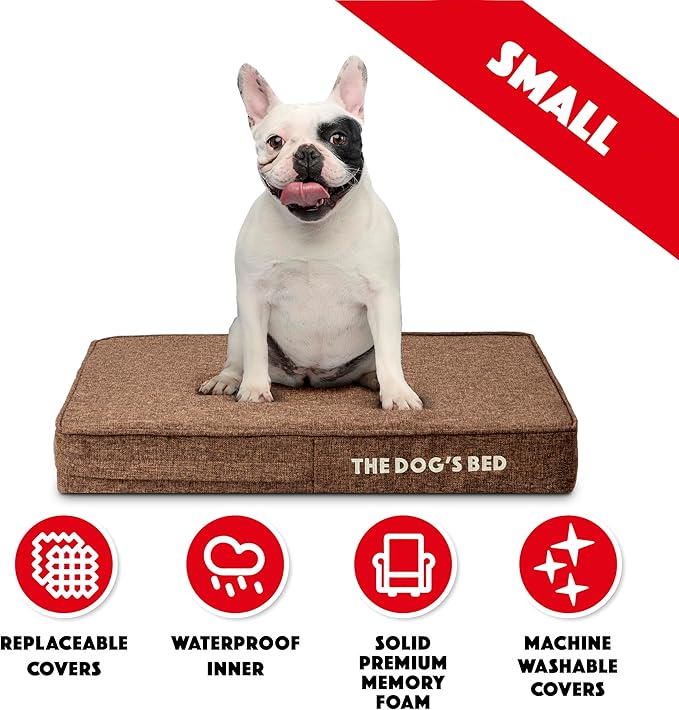 The Dog’s Bed Orthopedic Dog Bed Brown Linen Small, Veterinary Approved