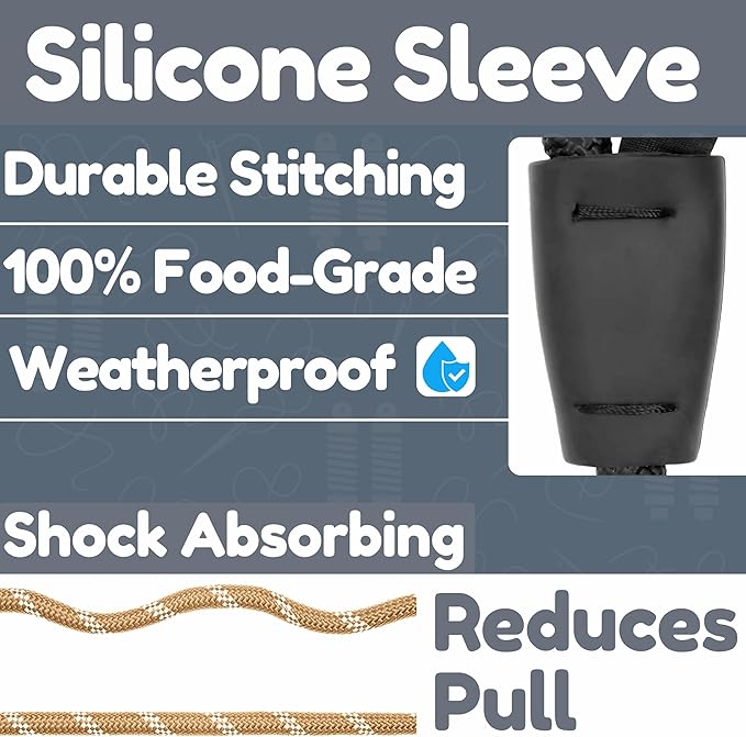 6 Foot Dog Leash, Two Extra Padded Handles, Locking Carabiner Clip, Reflective for Night Visibility, Weatherproof, Heavy Duty Rope Leash, Roam Gear (Brown)