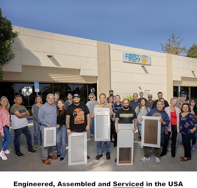 New, Improved Power PET Automatic WiFi Dog Door by High Tech Pet, Operated by Ultrasonic Pet Collar, App Controlled, Air Tight with Secure Auto Dead Bolt Lock and 24-7 Entry & Exit Timers - Large