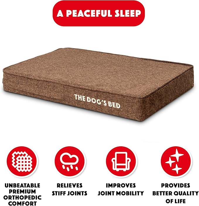 The Dog’s Bed Orthopedic Dog Bed Brown Linen Small, Veterinary Approved