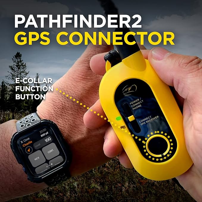 Dogtra 2 Dog Pathfinder 2 GPS Dog Tracker e Collar with PATHFINDER2 Green Add on Receiver LED Light No Monthly fees Free App Waterproof Smartwatch Control Long Range Multiple Dogs Smartphone Required