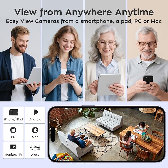 xmartO [4K AI Tracking Ceiling CAM] 4K 8MP UHD Metal Dome PTZ Wireless Security Camera with Automatic-Follow, 2-Way Audio and Night Vision (Add on to NVR or Use Standalone, DPK8034)