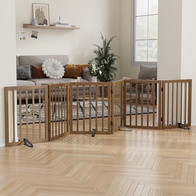 Dog Gate for Stairs,Foldable Dog Gate for Indoor Doorways House,Freestanding Pet Gates for Dogs,Doogie Puppy Fence Gate