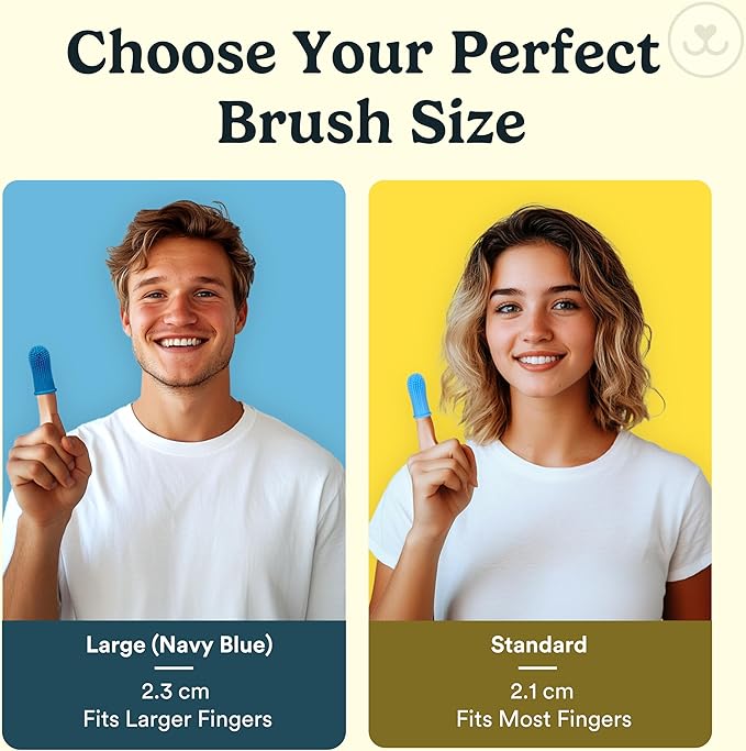 Jasper Dog Toothbrush, 360 Dog Tooth Brushing Kit, Finger Toothbrush, Cat Tooth Brush, Teeth Cleaning, Pet Tooth Brush for Small & Large Pets, Pet Toothpaste Not Included, 2-Pack Blue