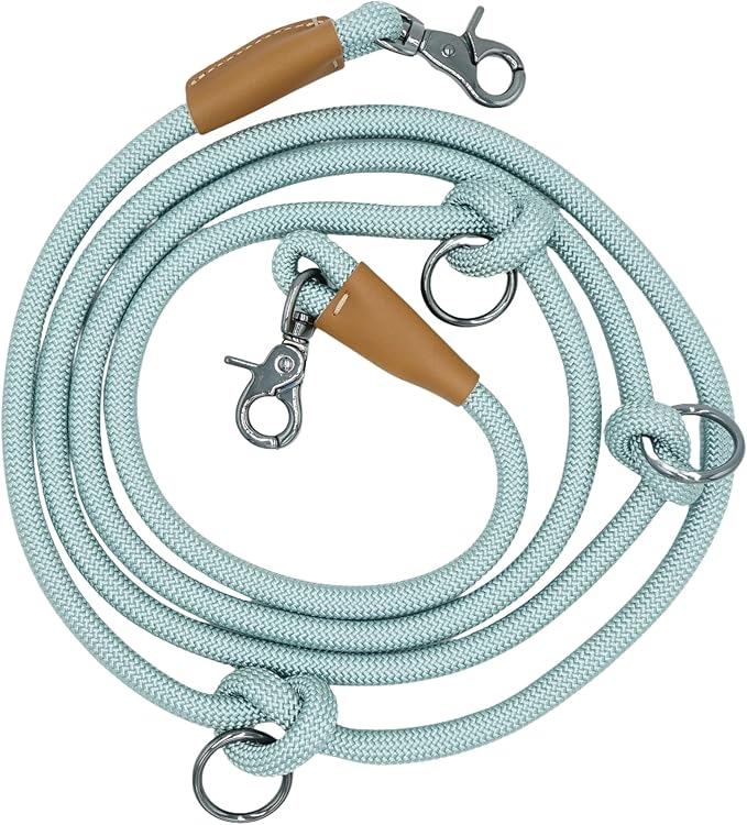 8FT Hands Free Dog Rope Leash, Waist Body Running Leash for Dog Walking (Harbor Gray, 8FTx10MM)